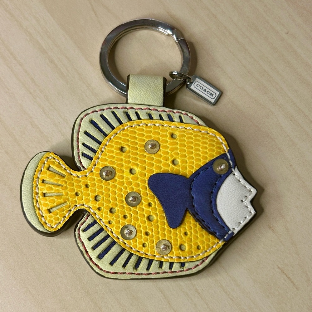 Coach Vintage Leather Fish Bag Charm Keyring